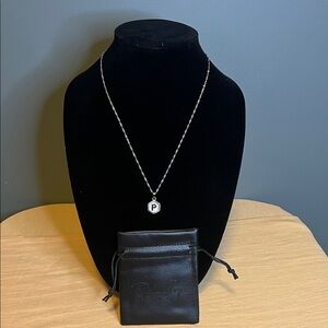 Oak & Ivy Silver tone “P” Pendant Necklace